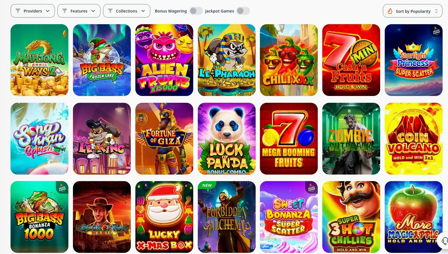 Energy Casino Spielübersicht